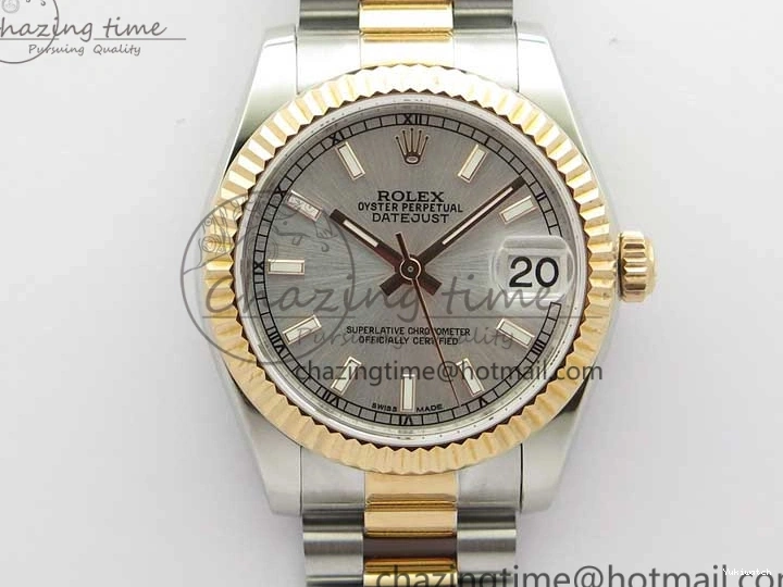 RG SS President Stick Markers NH05A Best GSF 178274 SEIKO 31mm Datejust Edition on Bracelet Dial SS RG Silver 1123